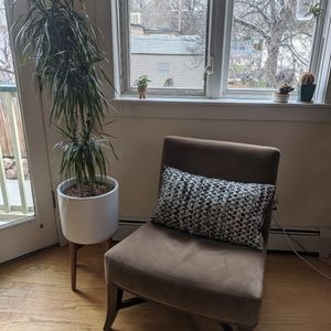 Oversized Black and Ivory Ghicha Lumbar Pillow